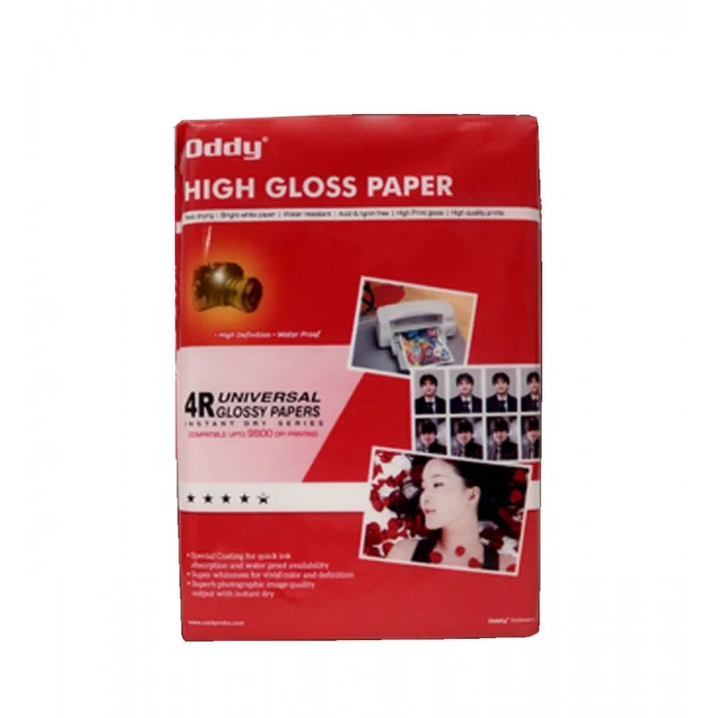 Oddy 180 GSM 4R Glossy Papers Size (4 X 6 inches) Glossy Photo Paper – Waterproof, Print Quality images upto 9600 DPI with Inkjet Printers